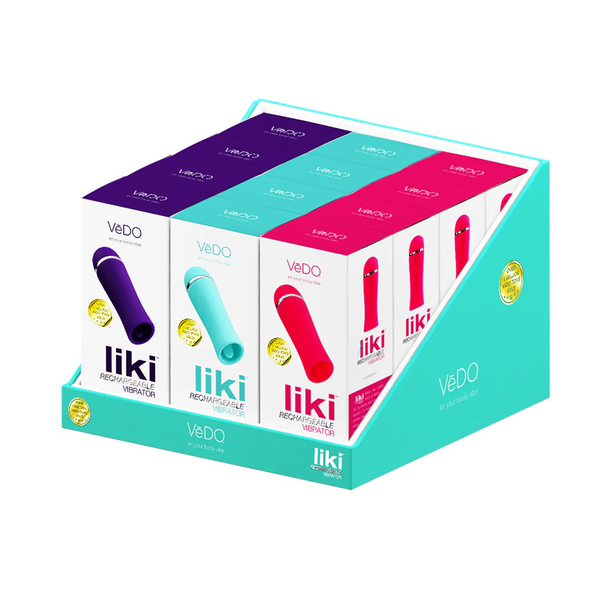liki rechargeable flicker vibe 12 piece assorted display