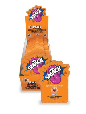smack lickable massage oil, 3ml pouch display 36pc peach