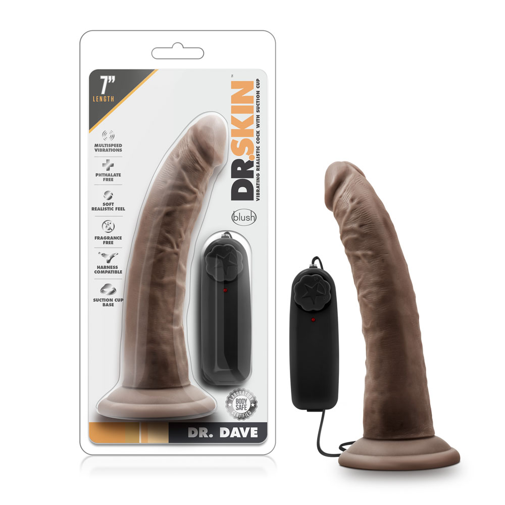 dr. skin dr. dave 7 inch vibrating cock with suction cup chocolate dr. skin dr. dave 7 inch vibrating cock with suction cup chocolate