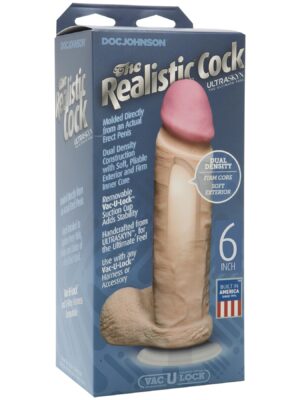 the realistic cock ultraskyn 6 inch white