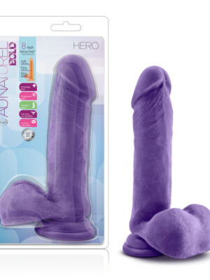 au natural bold hero 8 inch dildo purple