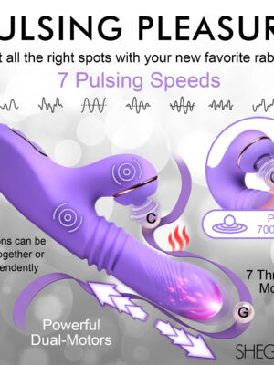 pro thrust max 14x thrusting and pulsing silicone rabbit purple