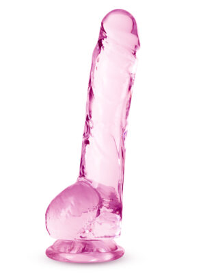naturally yours 8 inch crystalline dildo rose