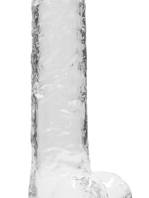 8 inch realistic dildo with balls translucent