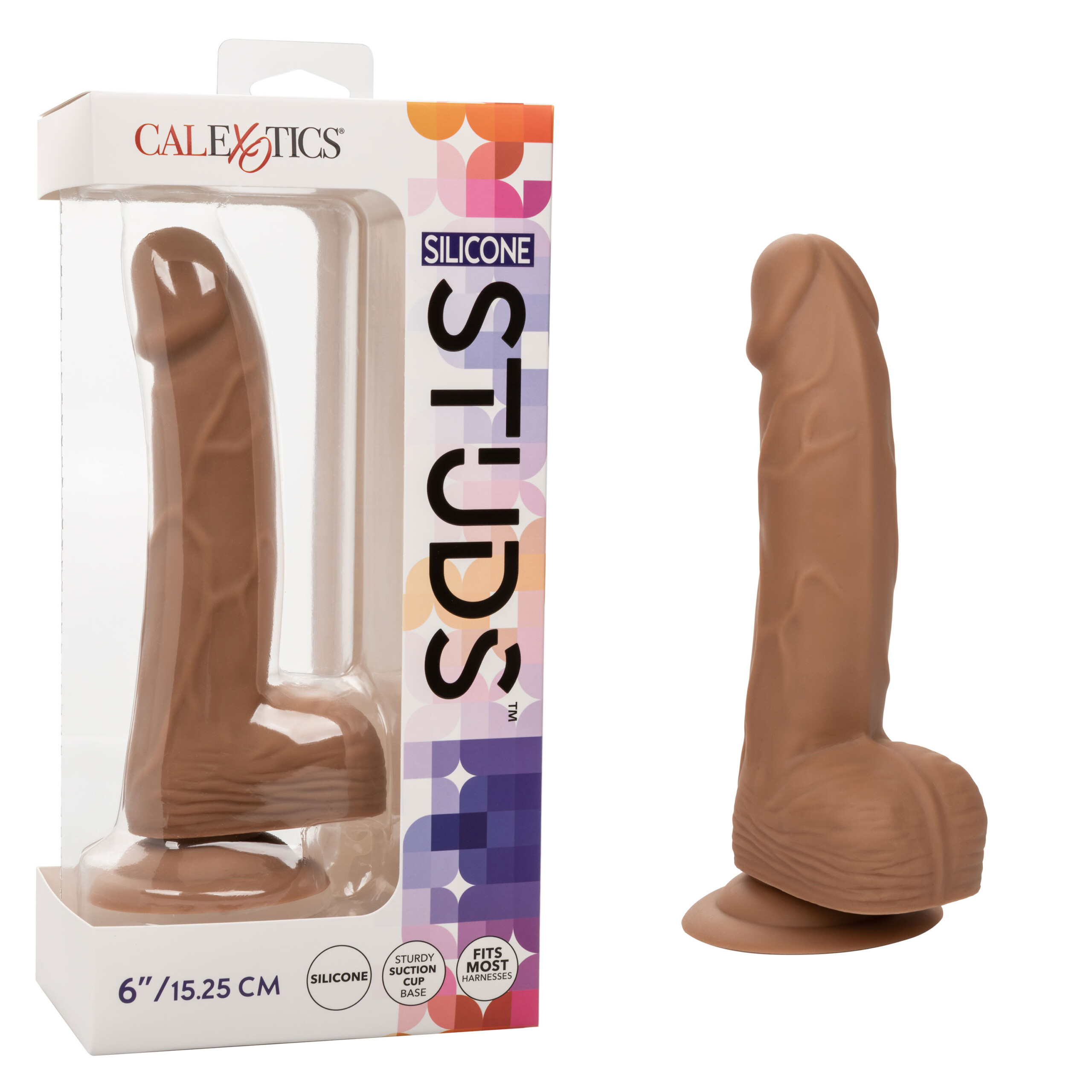 silicone stud 6 inch brown