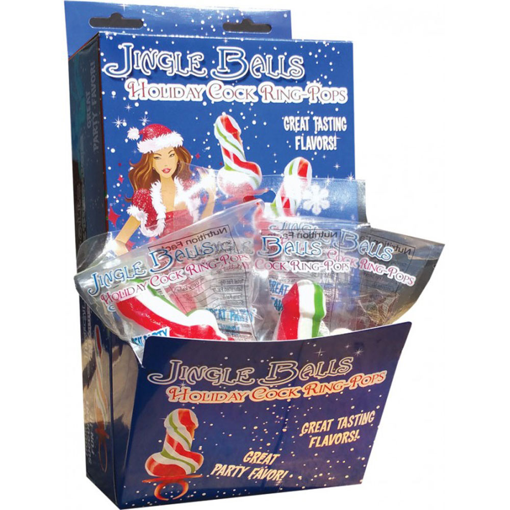 jingle balls holiday cock ring pop 12 piece display