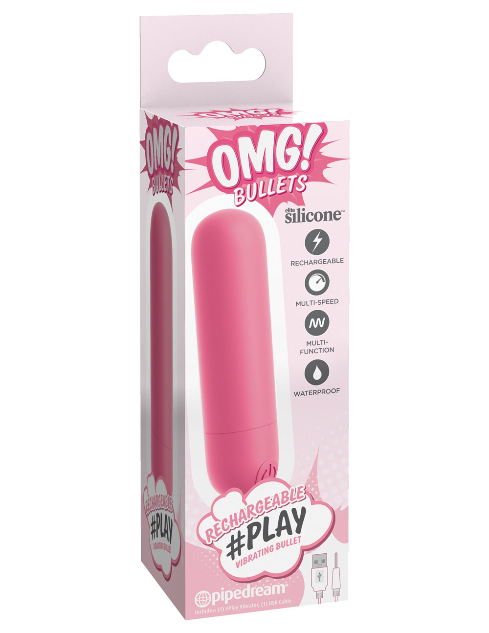 omg! bullets play rechargeable vibrating bullet pink