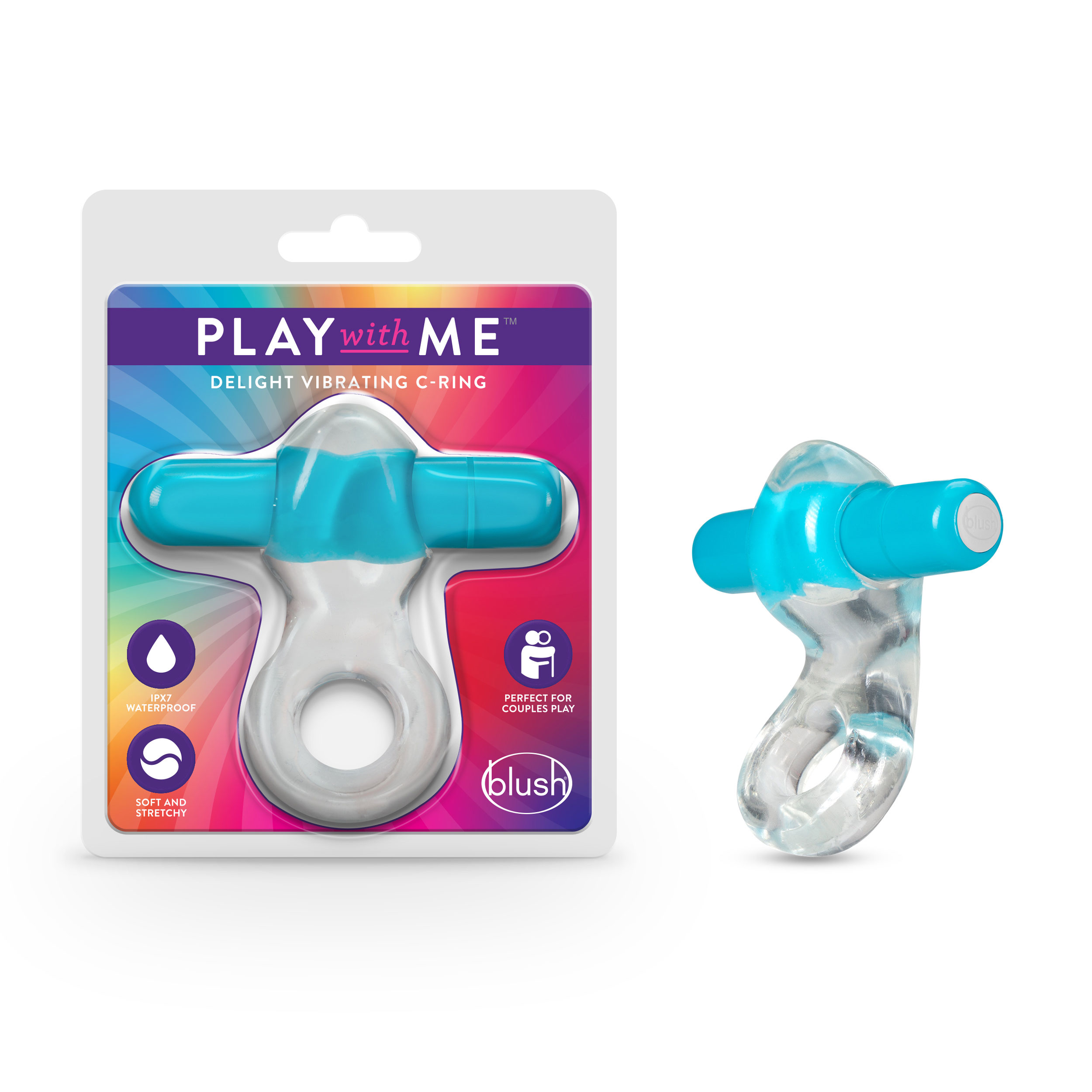 play with me delight vibrating c ring blue