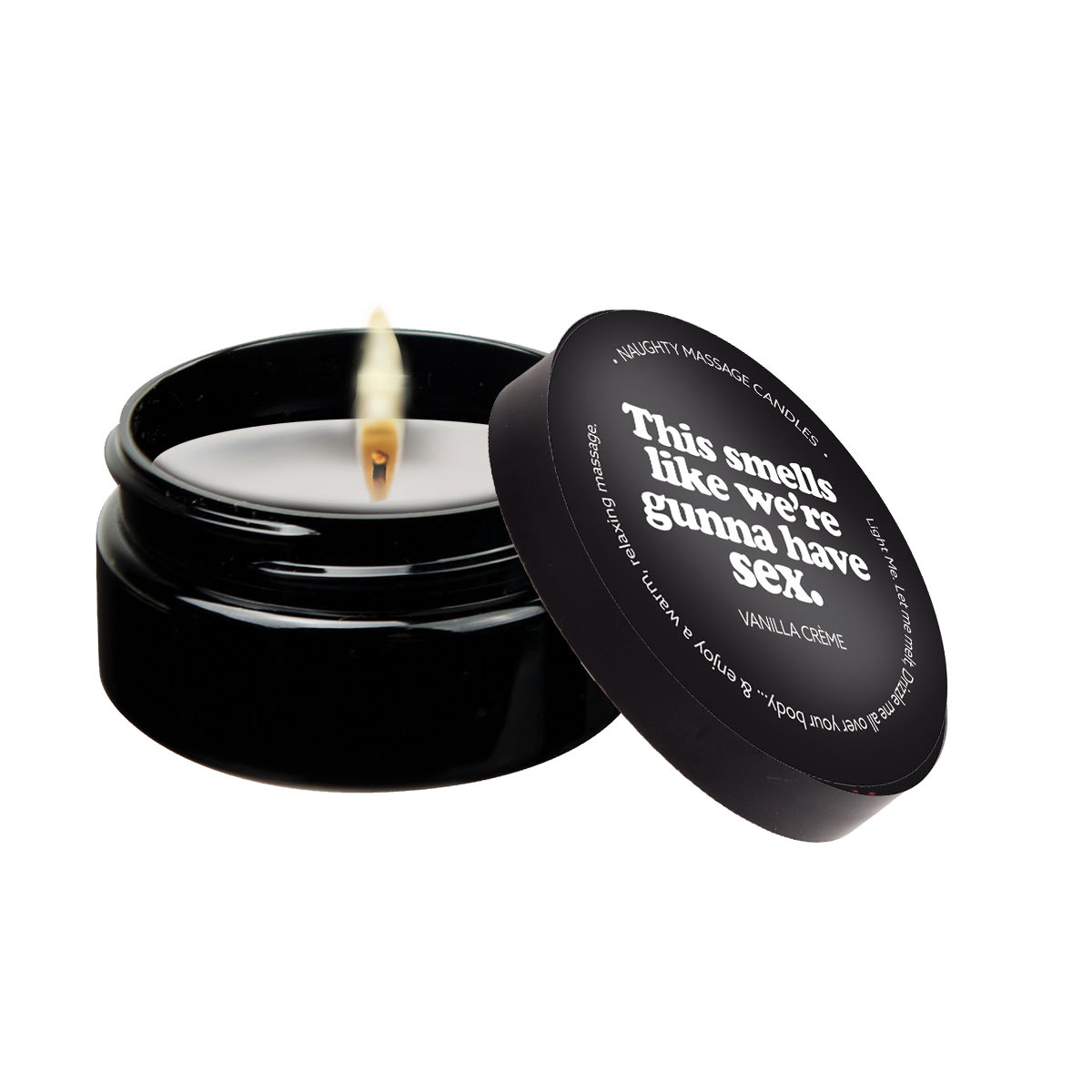 this smells like we're gunna have sex massage candle 2 oz vanilla