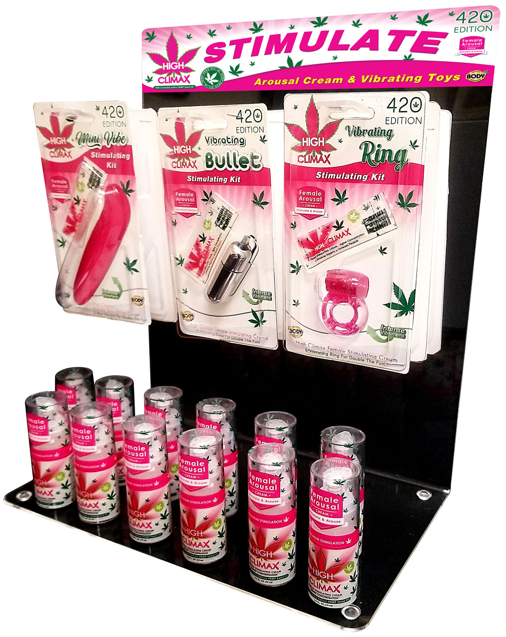 high climax vibrating acrylic display