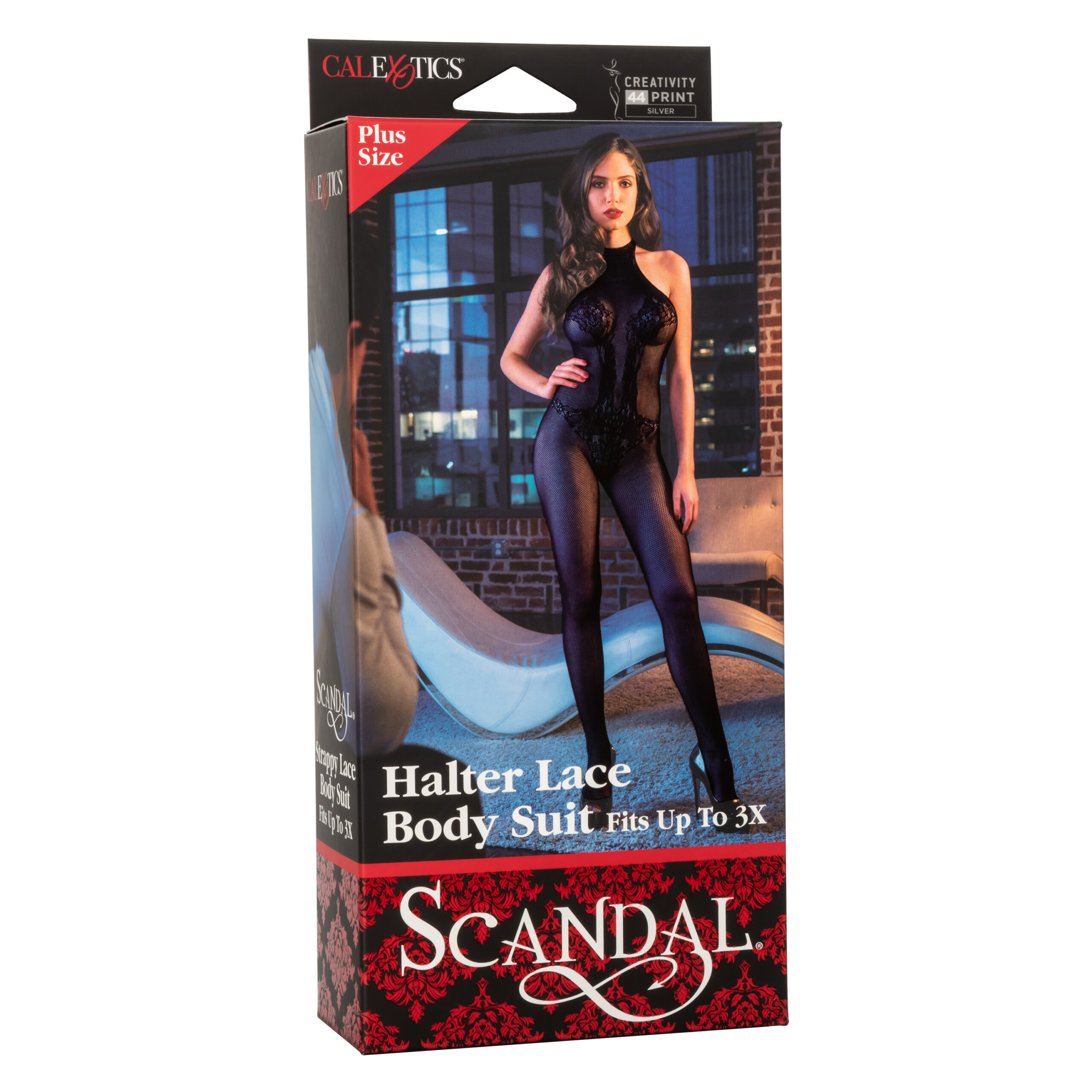 scandal plus size halter lace body suit