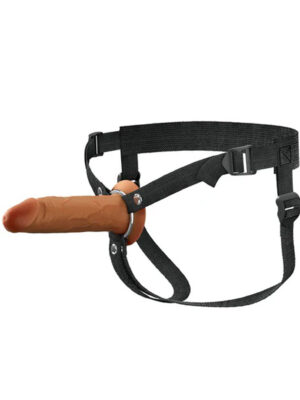 fantasy x tensions elite 6" silicone hollow strap dual density brown