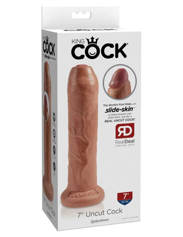 king cock 7 inch uncut tan