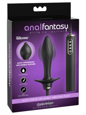 anal fantasy elite auto throb inflatable vibrating plug black