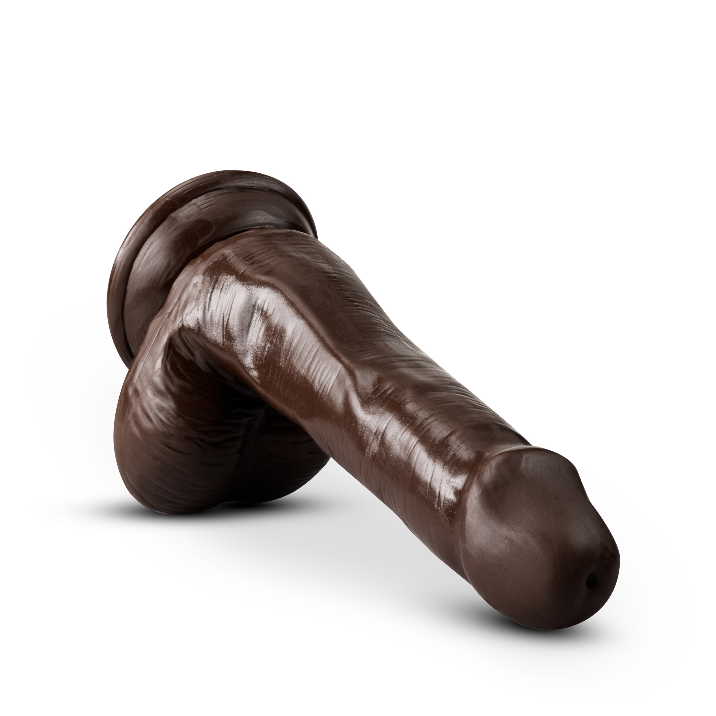 dr. skin plus 6 inch posable dildo with balls chocolate