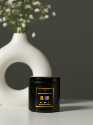 gender fluid candle he/him 4 oz pineapple sage