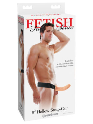 fetish fantasy series 8 inch hollow strap on flesh