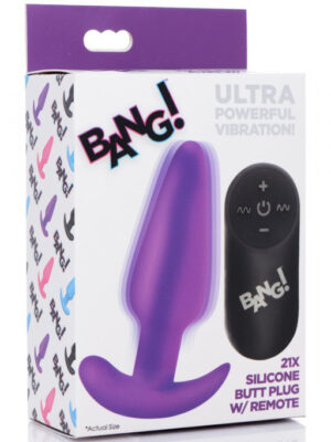 21x silicone butt plug with remote purple 21x silicone butt plug with remote purple