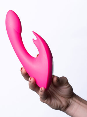 leah usb rechargeable silicone 10 function rabbit vibrator pink