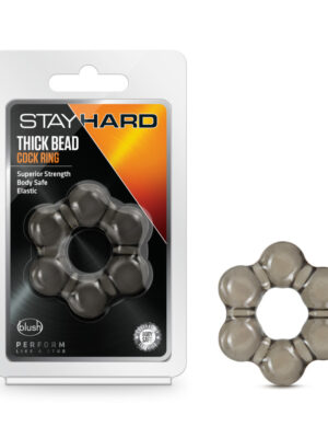 stay hard thick bead cock ring black