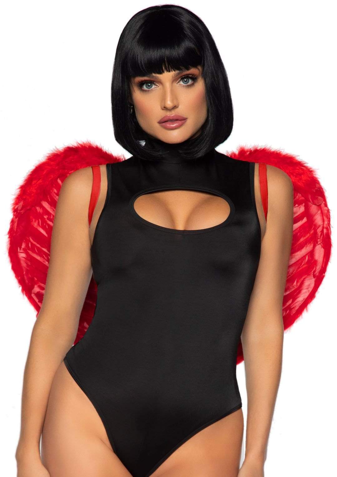 marabou trimmed feather wings red