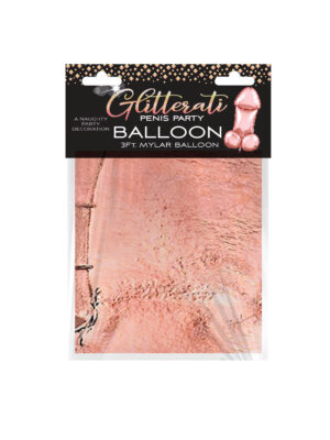 glitterati penis party balloon rose gold
