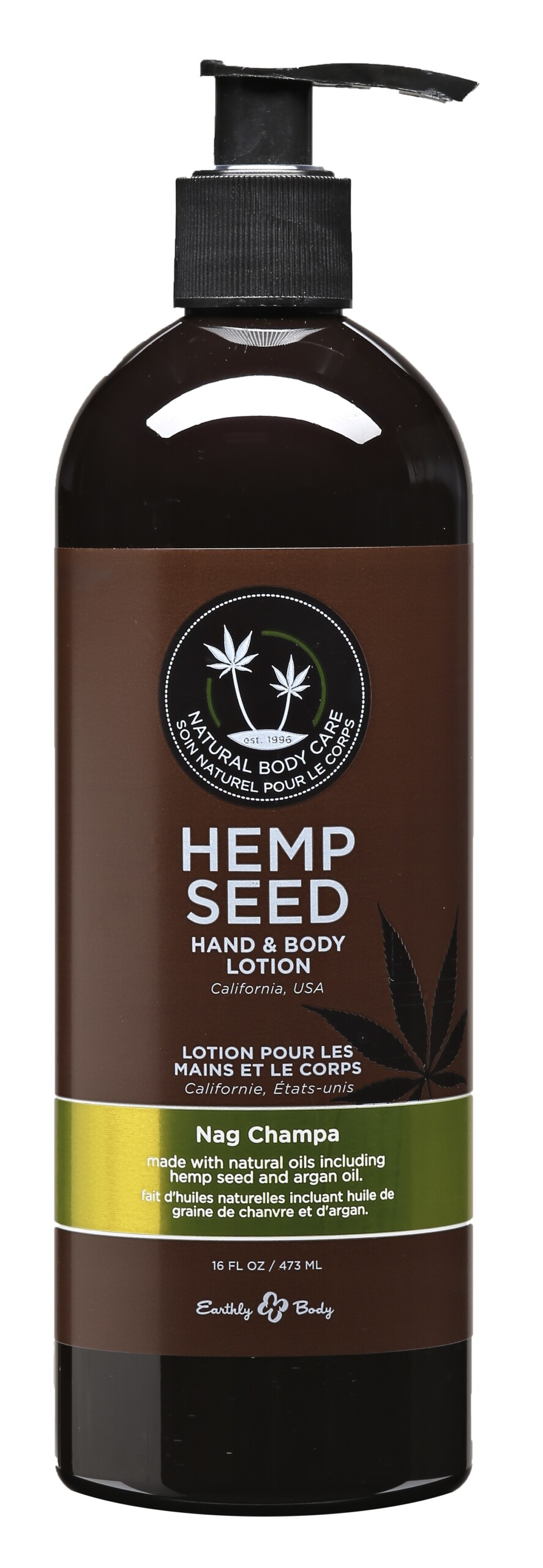 hemp seed hand and body lotion 16 fl. oz. nag champa