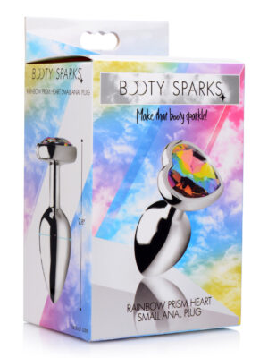 rainbow prism heart anal plug small