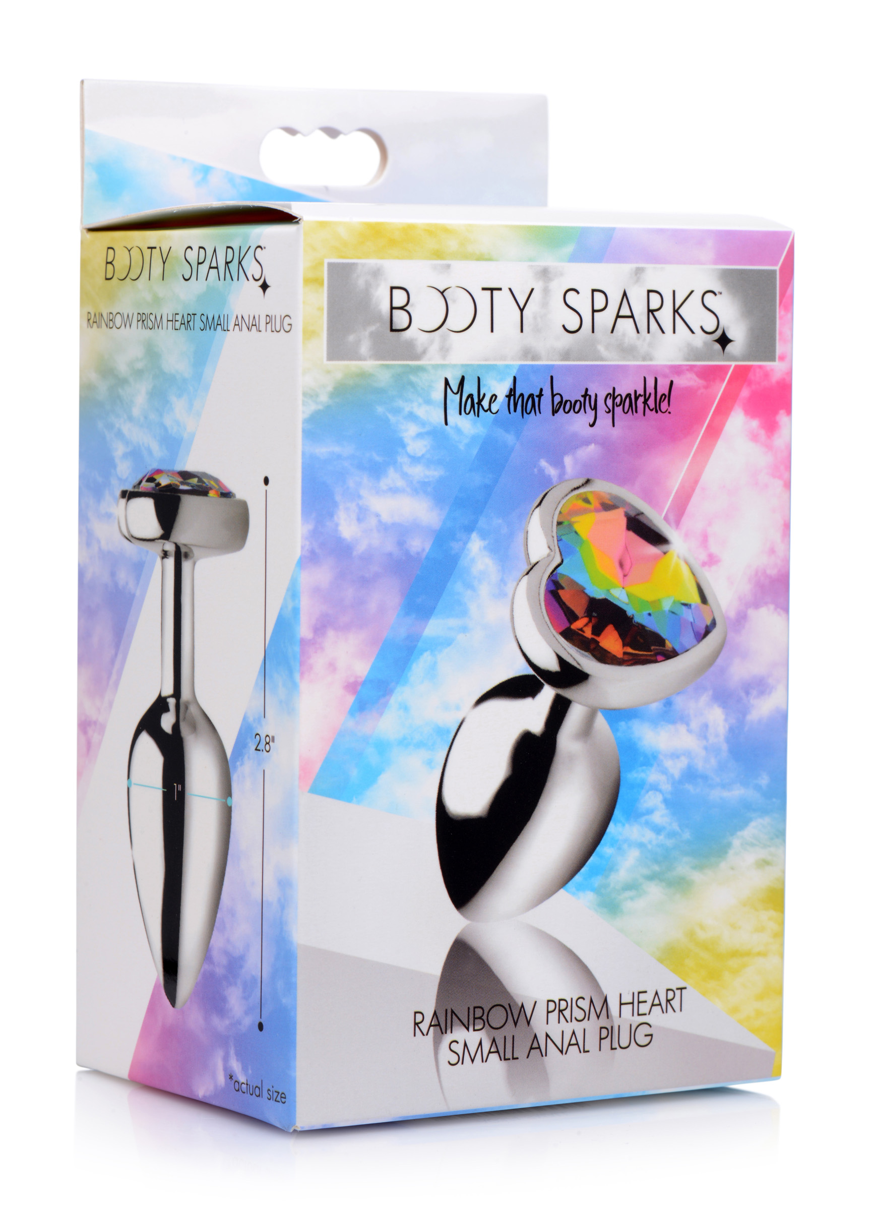 rainbow prism heart anal plug small rainbow prism heart anal plug small