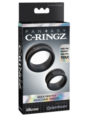fantasy c ringz max width silicone rings black