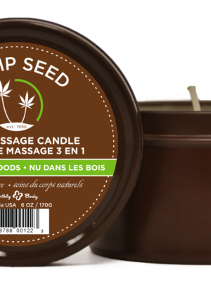 hemp seed 3 in 1 massage candle naked in the woods 6 oz.