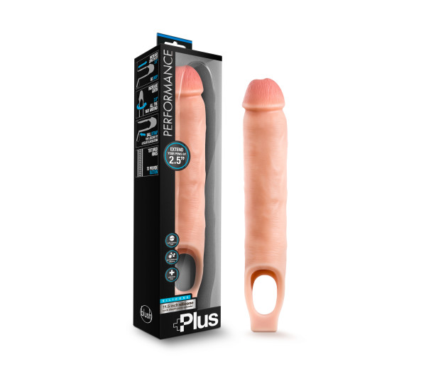 performance plus 11.5 inch silicone cock sheath penis extender vanilla