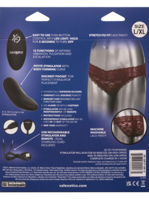remote control lace panty set l/ xl burgundy remote control lace panty set l/ xl burgundy