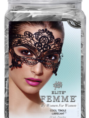 wet elite femme water silicone blend cool tingle .33 fl oz counter bowl 144pc