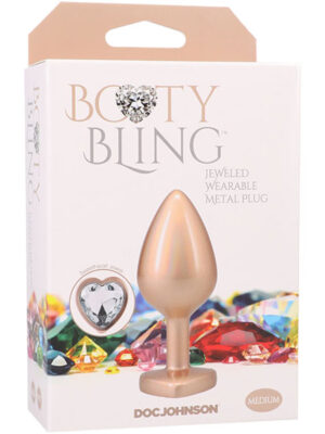 booty bling metal heart plug medium gold booty bling metal heart plug medium gold