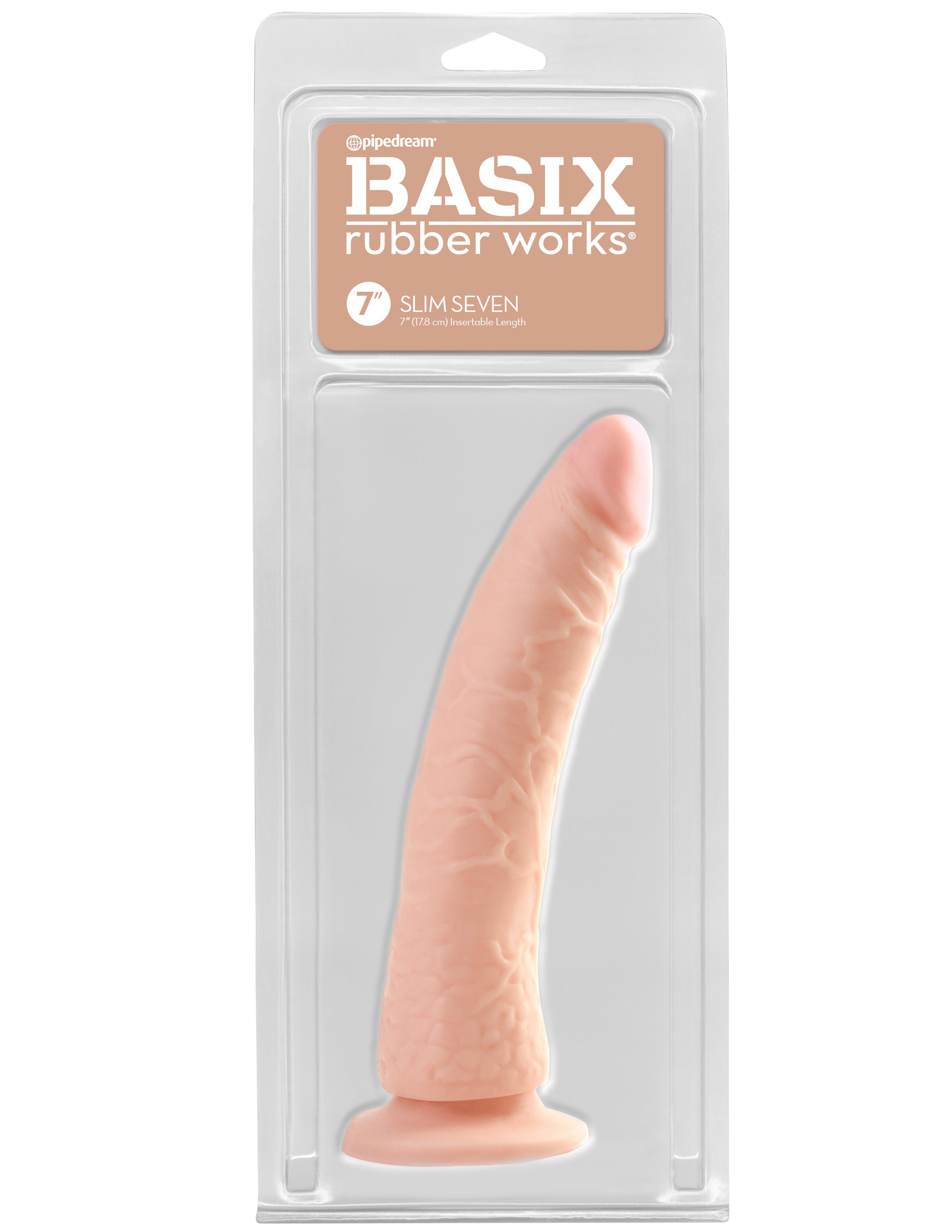 basix rubber works slim 7 inch with suction cup flesh