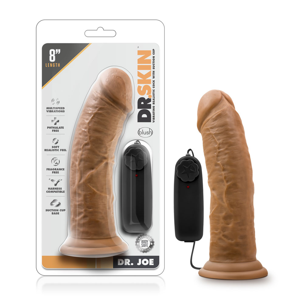 dr. skin dr. joe 8 inch vibrating cock with suction cup mocha dr. skin dr. joe 8 inch vibrating cock with suction cup mocha