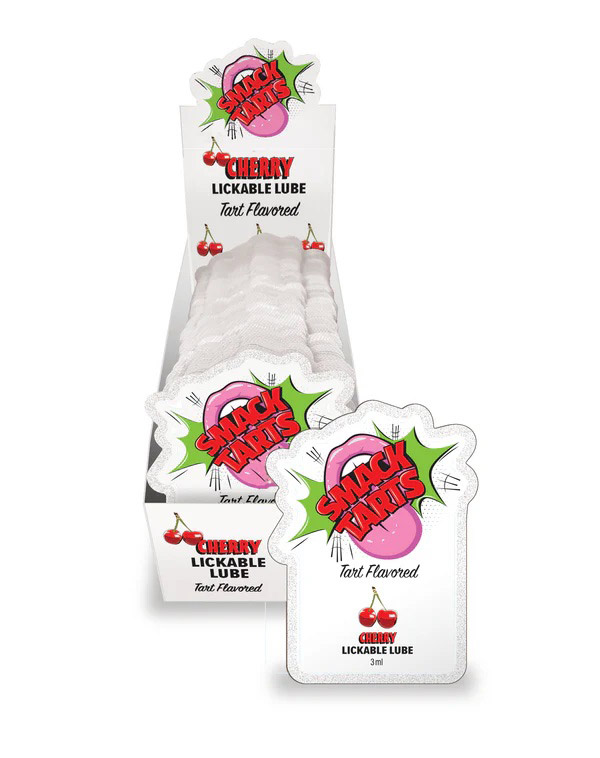 smack tarts lube 3ml pouch display 36pc sour cherry