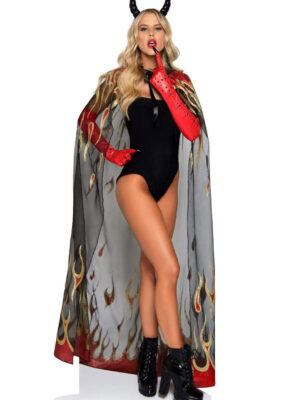 glitter flame devil cape and devil horns glitter flame devil cape and devil horns