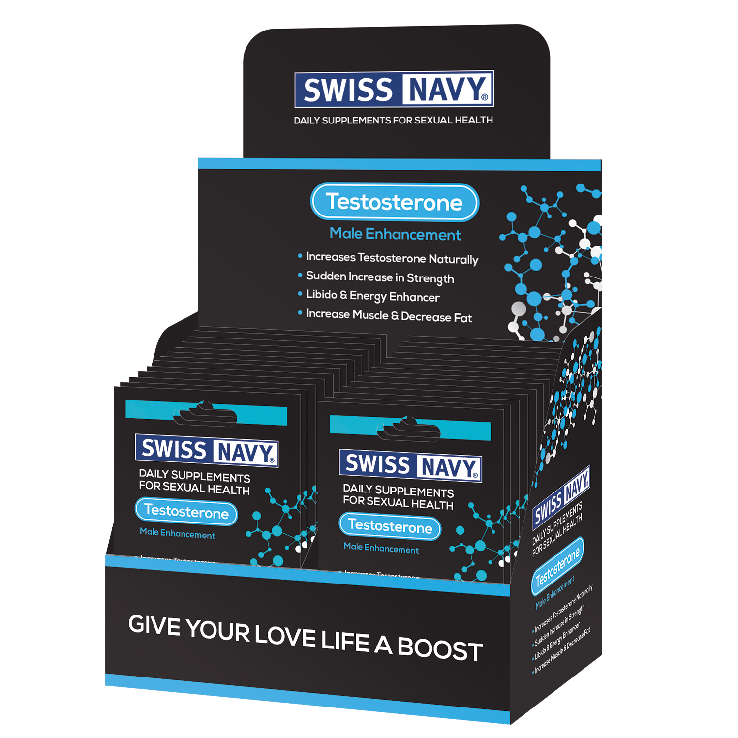 swiss navy testosterone male enhancement 24 ct display