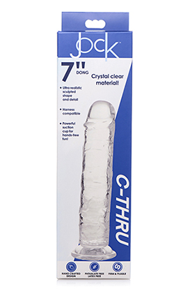 jock c thru 7 inch clear tpe dildo
