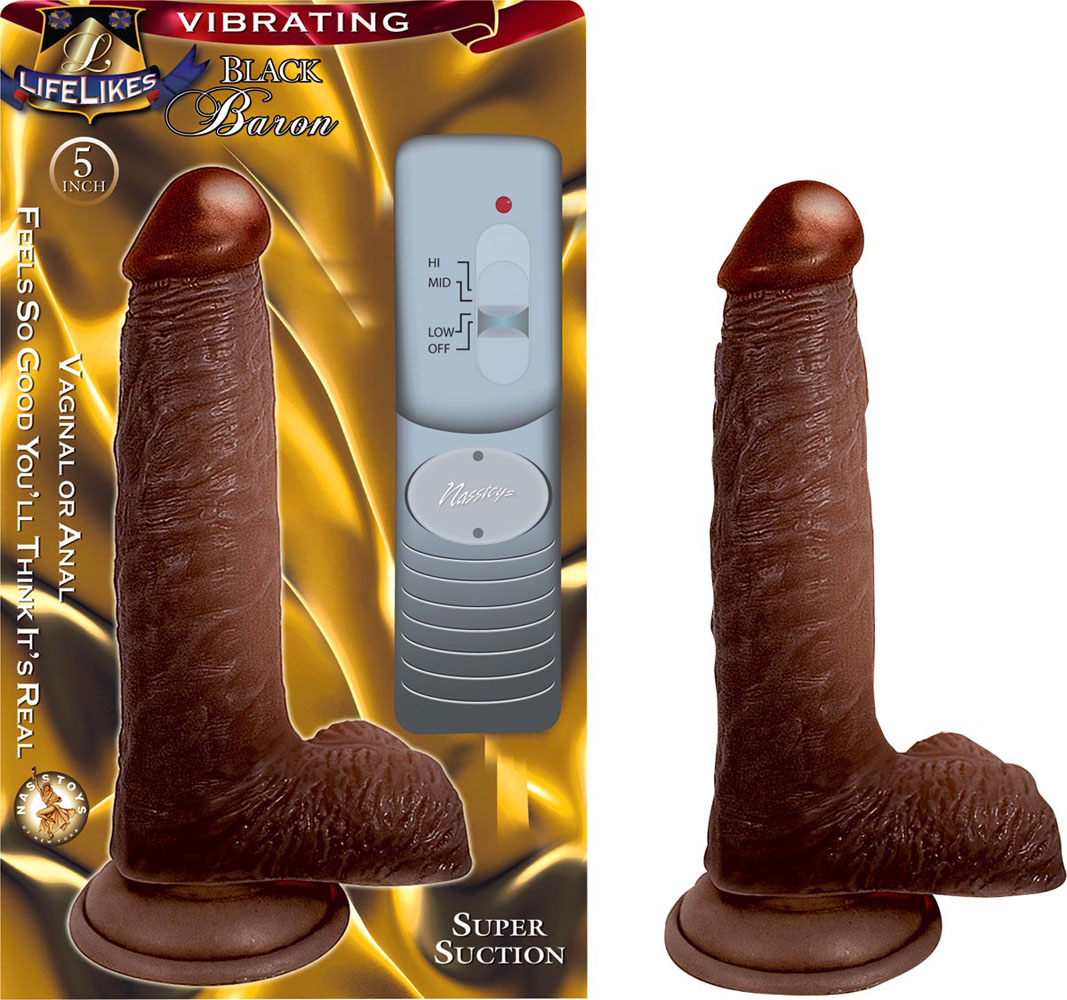 lifelike vibrating black baron 5''
