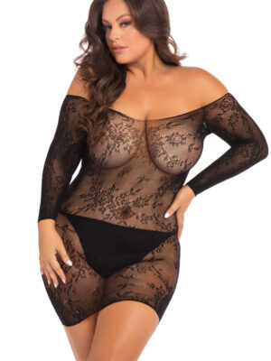 open season off shoulder mini dress black 1x2x