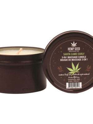 hemp seed 3 in 1 massage candle santa came early 6oz