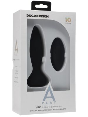 a play vibe adventurous rechargeable silicone anal plug with remote