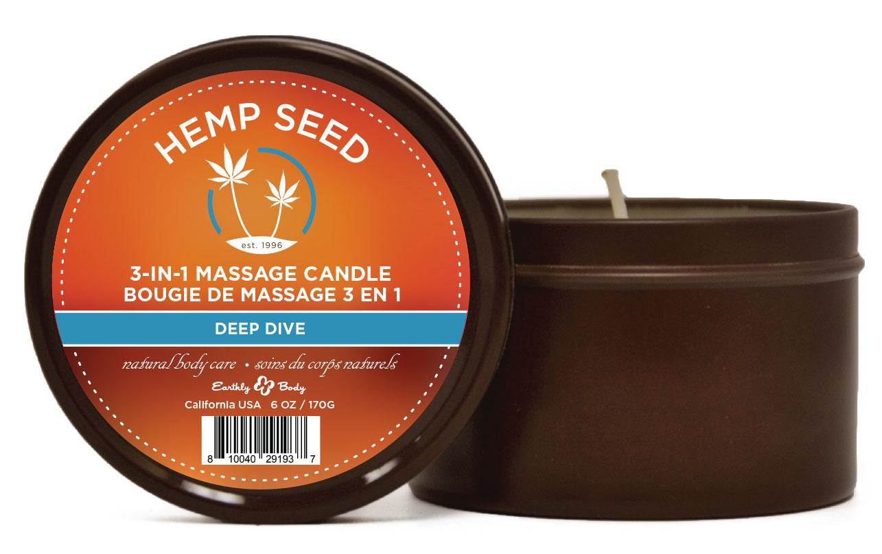 3 in 1 massage candle deep dive 6 oz hemp seed
