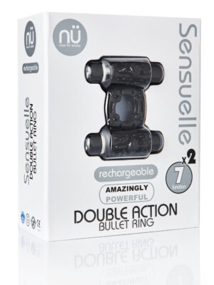 sensuelle 7 function rechargeable double action bullet ring black sensuelle 7 function rechargeable double action bullet ring black