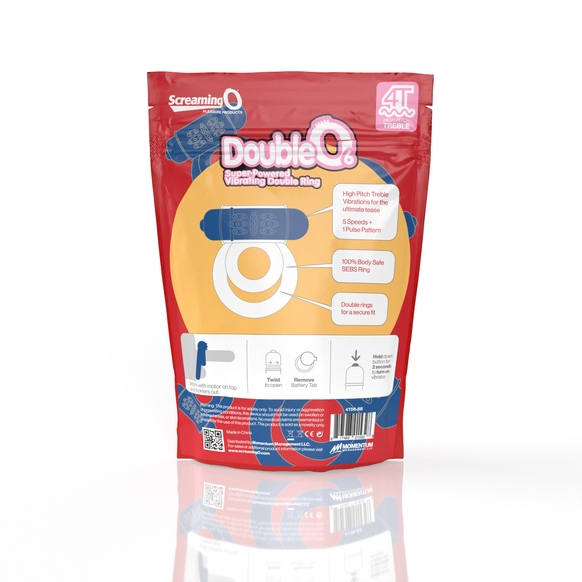 screaming o 4t double o 6 super powered vibrating double ring blueberry