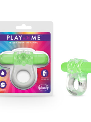 play with me teaser vibrating c ring green