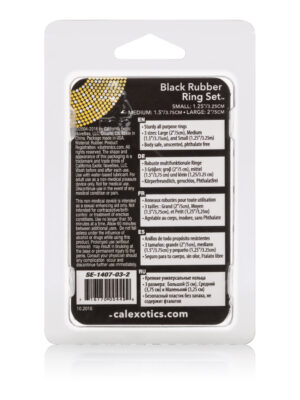 rubber ring 3 piece set black